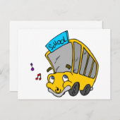 Carte Postale Dessin de bus scolaire (Devant / Derrière)