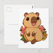 Carte Postale Dessin de capybara de dessin animé mignon (Devant / Derrière)