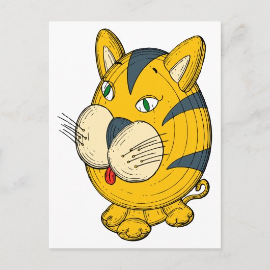 Carte Postale Dessin de chat (Devant)