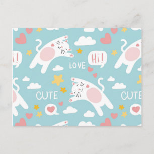 Carte Postale Dessin de chat mignon