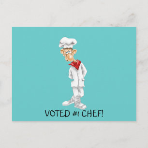 Carte Postale Dessin de Chef avec des paroles drôles