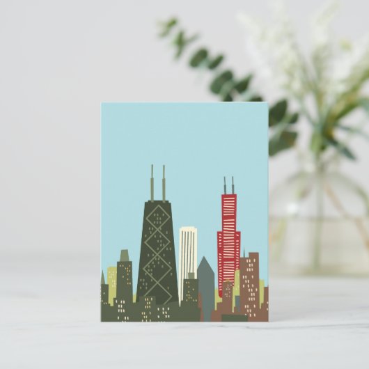 Carte Postale Dessin de Chicago (Debout devant)