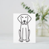 Carte Postale Dessin de chien blanc et noir (Debout devant)