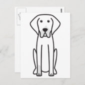 Carte Postale Dessin de chien blanc et noir (Devant / Derrière)