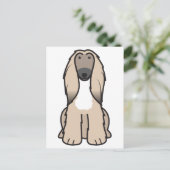 Carte Postale Dessin de chien de chien d'origine afghane (Debout devant)