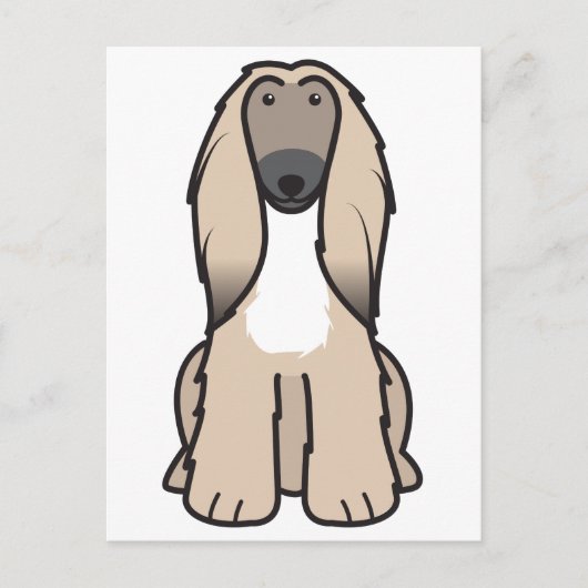Carte Postale Dessin de chien de chien d'origine afghane (Devant)