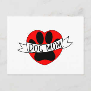 Carte Postale Dessin De Chien Maman Paw Et Red Heart