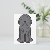 Carte Postale Dessin de chien Puli (Debout devant)