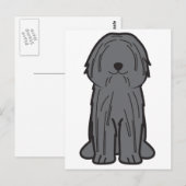 Carte Postale Dessin de chien Puli (Devant / Derrière)