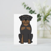 Carte Postale Dessin de chien Rottweiler (Debout devant)