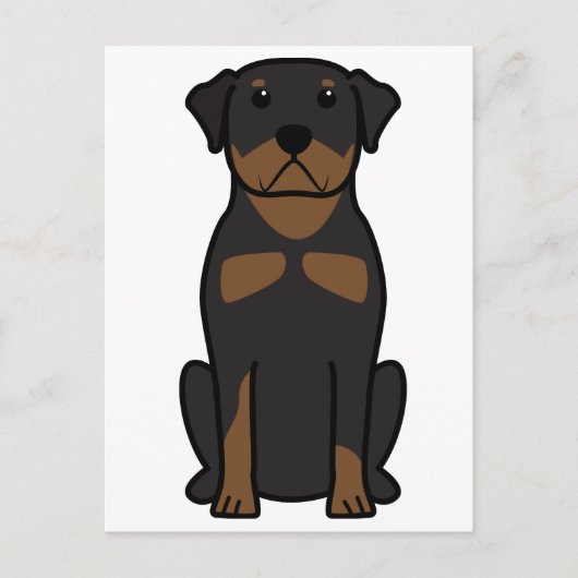 Carte Postale Dessin de chien Rottweiler (Devant)