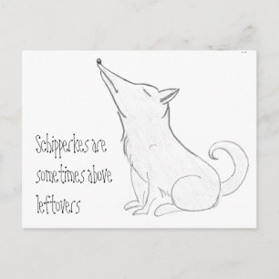Carte Postale Dessin de Chien Schipperke