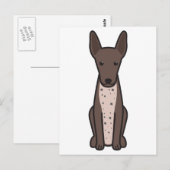 Carte Postale Dessin de Chien Xoloitzcuintli (Devant / Derrière)