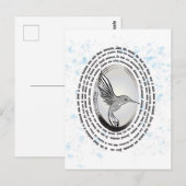 Carte Postale Dessin de colibri inspirant (Devant / Derrière)