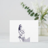 Carte Postale Dessin de conception de fille drôle (Debout devant)