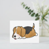 Carte Postale Dessin de couchage beagle (Debout devant)