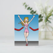 Carte Postale Dessin de course pour une femme coureuse (Debout devant)