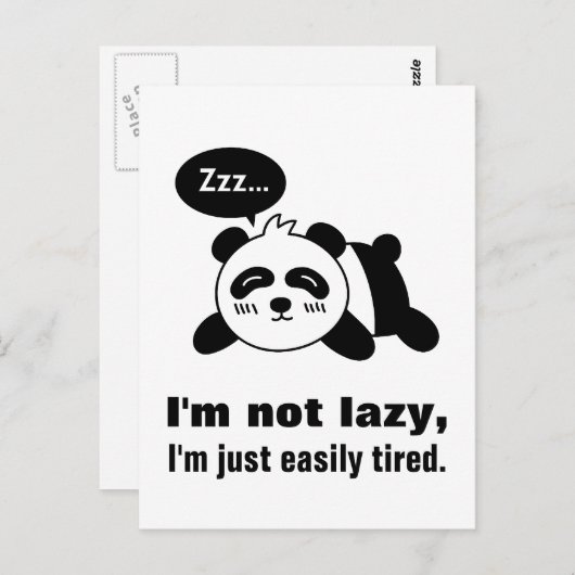 Carte Postale Dessin de Cute and Lazy Panda (Devant / Derrière)