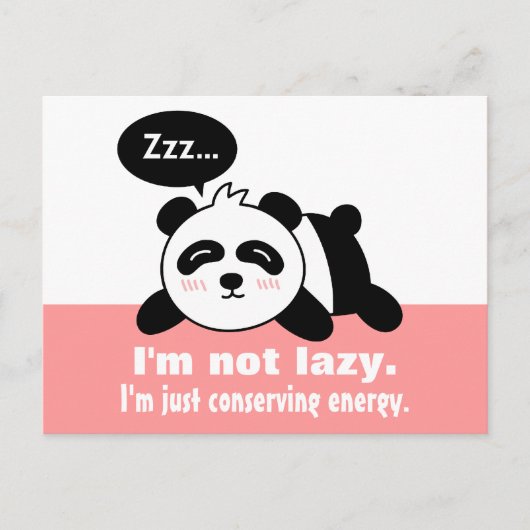 Carte Postale Dessin de Cute and Lazy Panda (Devant)