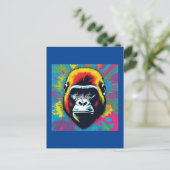 Carte Postale Dessin de dessin de peinture Gorilla Pop (Debout devant)