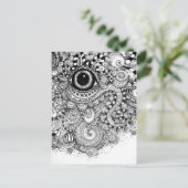 Carte Postale Dessin de Doodle avec un oeil (Debout devant)