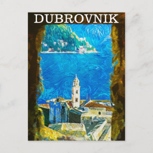 Carte Postale Dessin de Dubrovnik Croatie Aquarelle