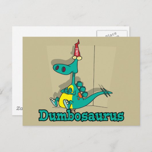 Carte Postale Dessin de Dumbosaurus Dino (Devant / Derrière)