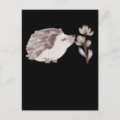 Carte Postale Dessin de fleurs de bébé hérisson (Devant)