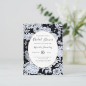 Carte Postale Dessin de fleurs, fleurs noir et blanc (Debout devant)