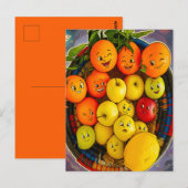 CARTE POSTALE DESSIN DE FRUIT AMUSANT  (Devant / Derrière)