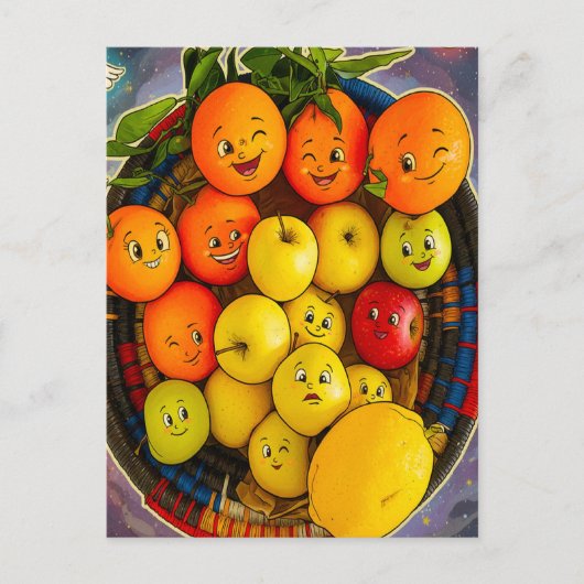 CARTE POSTALE DESSIN DE FRUIT AMUSANT  (Devant)