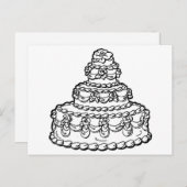 Carte Postale Dessin de gâteau mariage (Devant / Derrière)