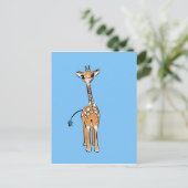 Carte Postale Dessin de girafe mignon, animaux de safari  (Debout devant)
