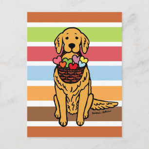 Carte Postale Dessin de Golden Retriever