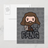 Carte Postale Dessin de Hagrid et Fang (Devant / Derrière)