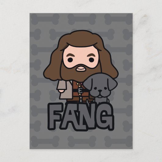 Carte Postale Dessin de Hagrid et Fang (Devant)