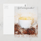 Carte Postale Dessin de Hot Cup of Coffee Good Morning Sunshine (Devant / Derrière)