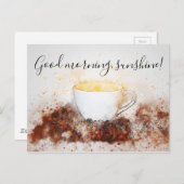 Carte Postale Dessin de Hot Cup of Coffee Good Morning Sunshine (Devant / Derrière)