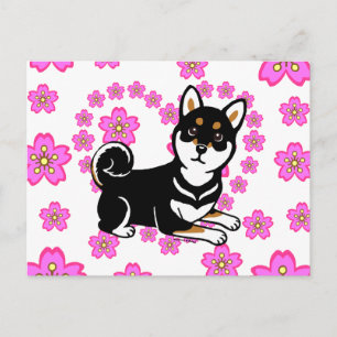 Carte Postale Dessin de Kuro Shiba Inu