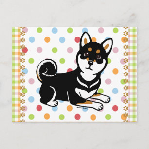 Carte Postale Dessin de Kuro Shiba Inu