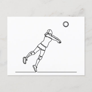 Carte Postale dessin de la ligne libérale de volleyball