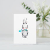 Carte Postale Dessin de lapin mignon dans l'écharpe (Debout devant)