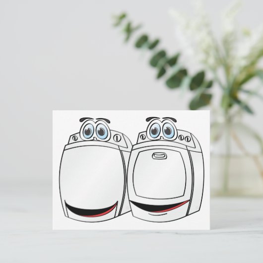 Carte Postale Dessin de lave-linge (Debout devant)