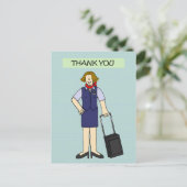 Carte Postale Dessin de l'équipage Cabine Merci (Debout devant)