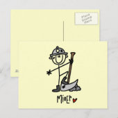 Carte Postale Dessin de mineur bâtonnet (Devant / Derrière)