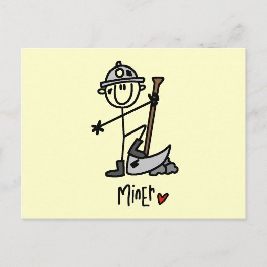 Carte Postale Dessin de mineur bâtonnet (Devant)