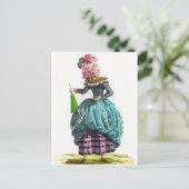 Carte Postale Dessin de mode français Régence violet et bleu (Debout devant)