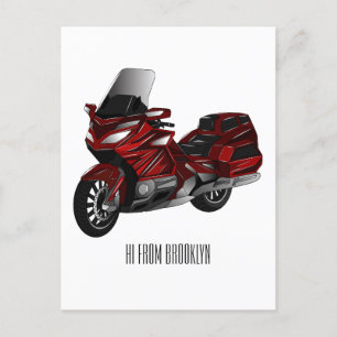 Carte Postale Dessin de moto de tourisme