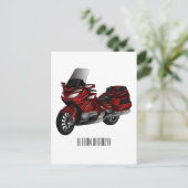 Carte Postale Dessin de moto de tourisme (Debout devant)