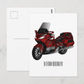 Carte Postale Dessin de moto de tourisme (Devant / Derrière)